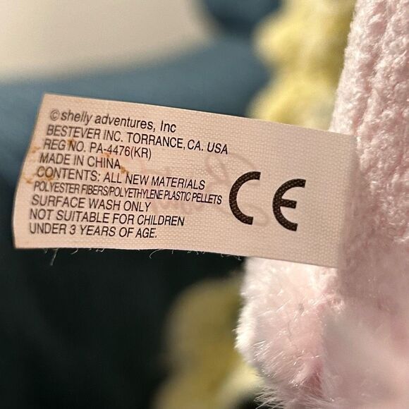 Plush Pink Poodle Stuffed Animal Toy Dog 11” Black Bow w Tag Bestever Funny Feet - Picture 9 of 11